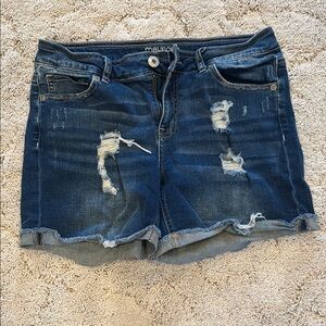 Maurices Blue Distressed Women's Shorts